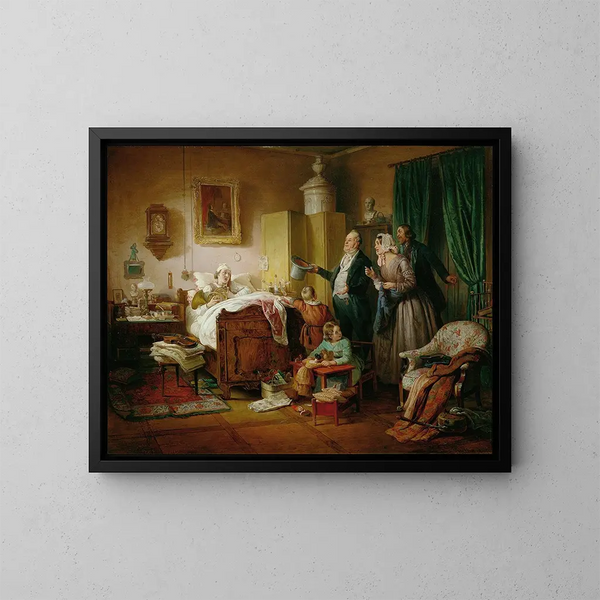 Il musicista malato - Eduard Ritter — quadro incorniciato alla parete