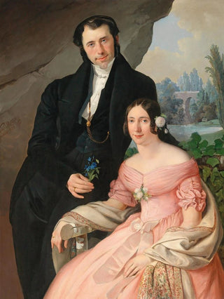Eduard Ritter - Portrait of Anton Zhuber and his Wife Theresia Zhuber.webp