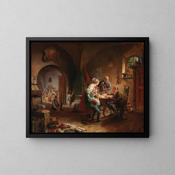 L'École du village - Eduard Ritter — quadro incorniciato alla parete