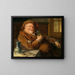 Falstaff con una brocca in stagno e un bicchiere di vino - Eduard von Grützner — quadro incorniciato alla parete