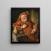 Falstaff con una brocca e un bicchiere - Eduard von Grützner — quadro incorniciato alla parete