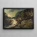 Paesaggio roccioso con cascata e mulino ad acqua, Småland - Edvard Bergh — quadro incorniciato alla parete