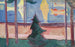 Paesaggio di spiaggia con alberi e barche - Edvard Munch — vista dell’opera
