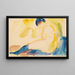 Donna nuda seduta con calze blu - Edvard Munch — quadro incorniciato alla parete