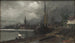 Vista della città con porto, studio - Edvard Persus — vista dell’opera