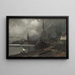 Vista della città con porto, studio - Edvard Persus — quadro incorniciato alla parete