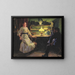 interno con luce di lampada e due figure - Edvard Weie — quadro incorniciato alla parete
