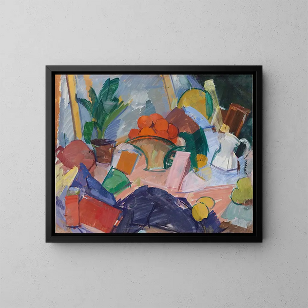 Nature morte con arance in un cesto - Edvard Weie — quadro incorniciato alla parete