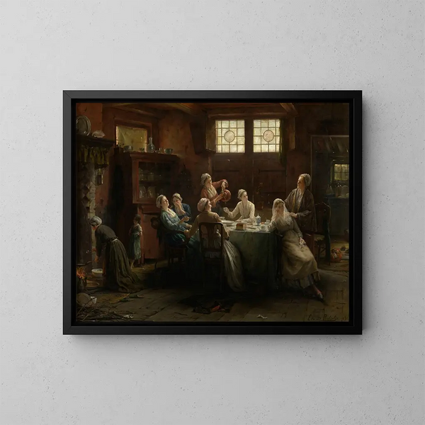 Un po' di scherzo - Edward Antoon Portielje — quadro incorniciato alla parete