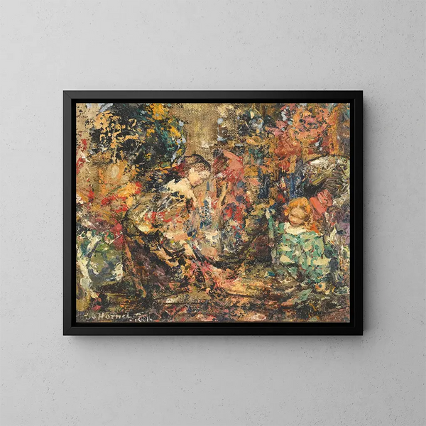 Filles aux fleurs - Edward Atkinson Hornel — quadro incorniciato alla parete