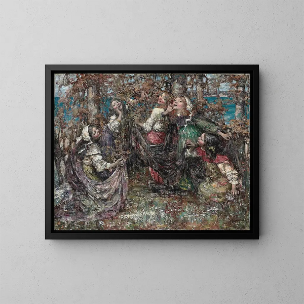 Giro delle rose - Edward Atkinson Hornel — quadro incorniciato alla parete