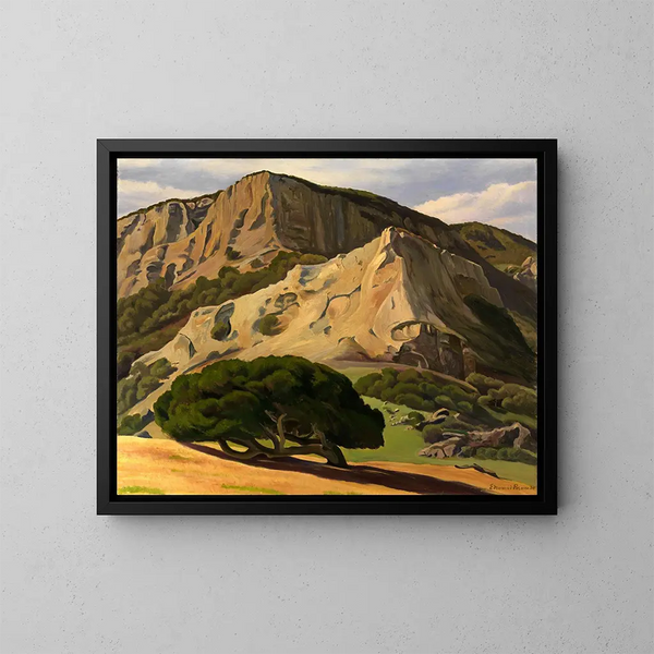 Quercie e rocce a San Luis Obispo - Edward Bruce — quadro incorniciato alla parete