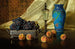 Nature morte con pesche e uva in un piatto d'argento - Edward Chalmers Leavitt — vista dell’opera