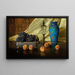 Nature morte con pesche e uva in un piatto d'argento - Edward Chalmers Leavitt — quadro incorniciato alla parete