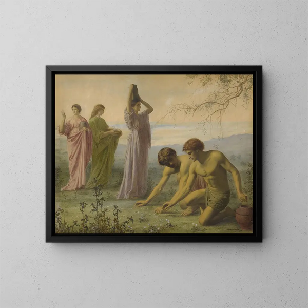 Gli israeliti raccolgono la manna - Edward Clifford — quadro incorniciato alla parete