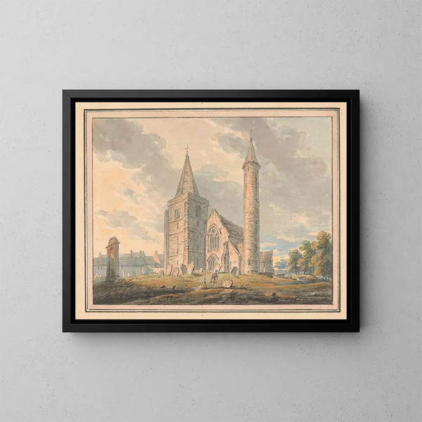 Cattedrale di Brechin e torre rotonda, Forfarshire, Scozia - Edward Dayes — quadro incorniciato alla parete