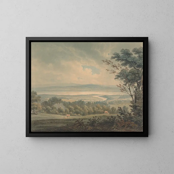 La rencontre des rivières Severn et Wye près de Chepstow - Edward Dayes — quadro incorniciato alla parete