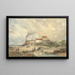 Bambini che giocano sulla spiaggia con una casa fumosa in lontananza - Edward Duncan — quadro incorniciato alla parete