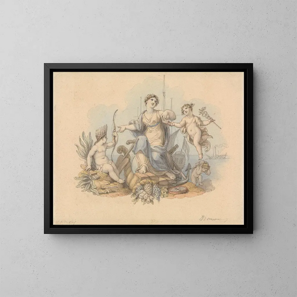 Allégorie dei mestieri del mare - Edward Francis Burney — quadro incorniciato alla parete