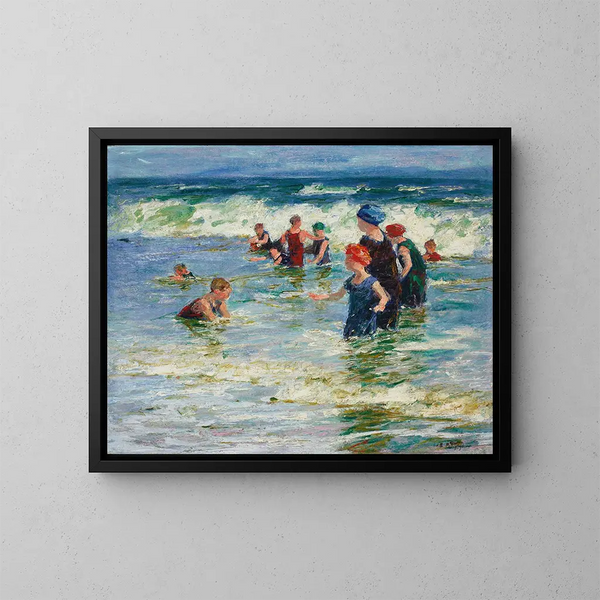 Scène di spiaggia - Edward Henry Potthast — quadro incorniciato alla parete