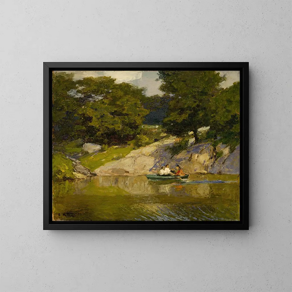 Navigazione a Central Park - Edward Henry Potthast — quadro incorniciato alla parete