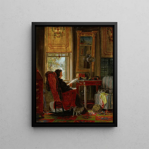 Totalmente assorbito - Edward Lamson Henry — quadro incorniciato alla parete