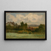 senza titolo: case e alberi - Edward Mitchell Bannister — quadro incorniciato alla parete