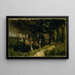Paesaggio Senza Titolo Scena di Foresta con Recinzione Rossa e Edificio - Edward Mitchell Bannister — quadro incorniciato alla parete