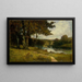 Paesaggio senza titolo, alberi vicino al fiume - Edward Mitchell Bannister — quadro incorniciato alla parete