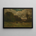 Paesaggio senza titolo con mucche e alberi - Edward Mitchell Bannister — quadro incorniciato alla parete
