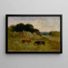 Paesaggio senza titolo con due mucche - Edward Mitchell Bannister — quadro incorniciato alla parete