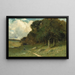 senza titolo uomo su un sentiero con alberi sullo sfondo - Edward Mitchell Bannister — quadro incorniciato alla parete