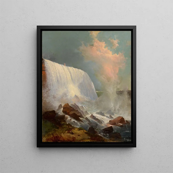 Cascate del Niagara - Edward Moran — quadro incorniciato alla parete