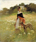 Ragazza e cane - Edward Percy Moran — vista dell’opera
