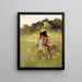 Ragazza e cane - Edward Percy Moran — quadro incorniciato alla parete