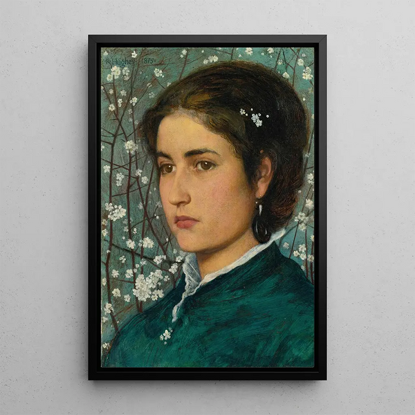 Una giovane bellezza - Edward Robert Hughes — quadro incorniciato alla parete