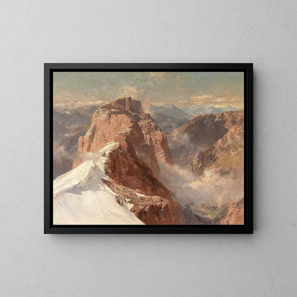 Vista del Crozzon di Brenta dalla Cima Tosa con il Pilastro dei Francesi - Edward Theodore Compton — quadro incorniciato alla parete