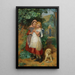 Ragazze spaventate da un cane - Edward Thompson Davis — quadro incorniciato alla parete