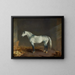 Un cavallo da corsa grigio in una scuderia - Edward Troye — quadro incorniciato alla parete