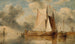 Vele olandesi sul Zuiderzee con un mulino a vento in lontananza - Edward William Cooke — vista dell’opera