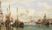 Trabaccoli trasportante legno, San Giorgio Maggiore e la Dogana in lontananza - Edward William Cooke — vista dell’opera