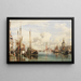 Trabaccoli trasportante legno, San Giorgio Maggiore e la Dogana in lontananza - Edward William Cooke — quadro incorniciato alla parete