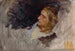 Studio di figura di Hamlet per la scena della pièce Hamlet Atto III Scena II - Edwin Austin Abbey — vista dell’opera