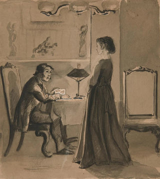 Edwin Austin Abbey - Man and woman in an interior.webp