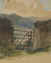 Schizzo di un muro di pietra e di una porta - Edwin Austin Abbey — vista dell’opera