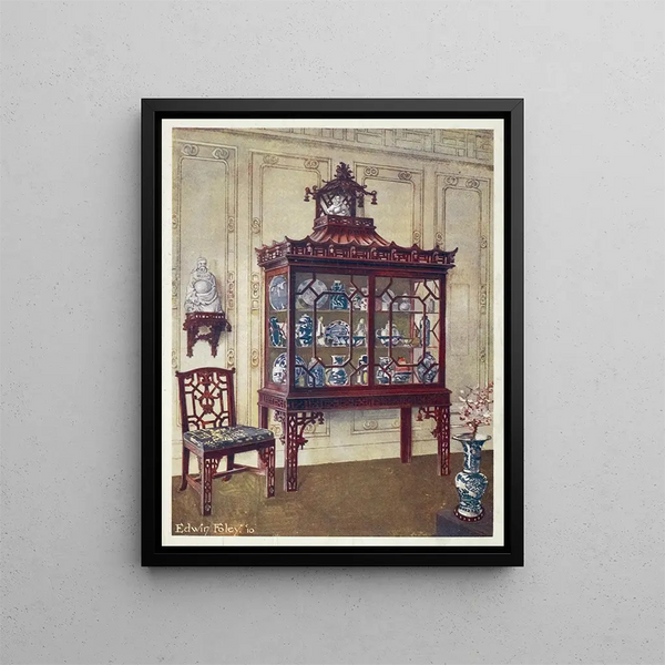 Edwin Foley - Carved China case in Chippendales Chinese manner.webp