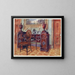 buffet in mogano scolpito e sedia con schienale ovale - Edwin Foley — quadro incorniciato alla parete