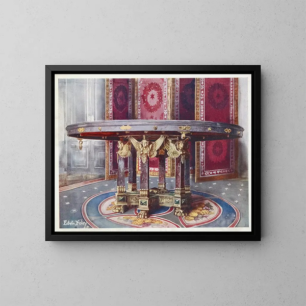 Circolare in marmo con montature in bronzo dorato cesellato - Edwin Foley — quadro incorniciato alla parete