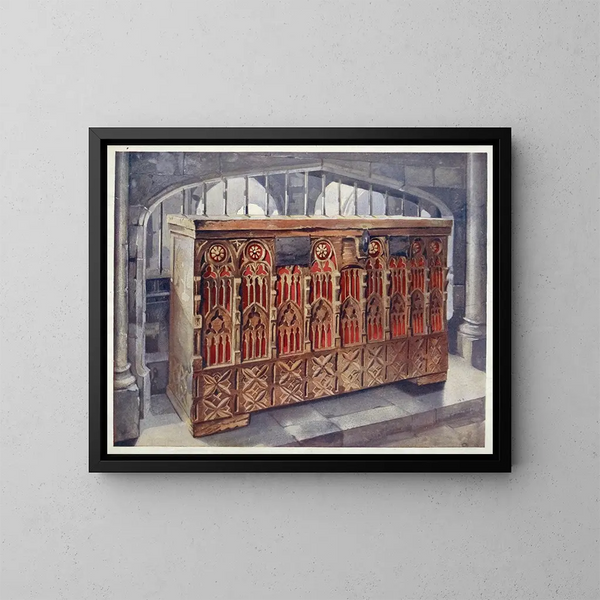 Cassapanca con contrafforti del XIV secolo - Edwin Foley — quadro incorniciato alla parete