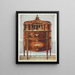 ufficio in legno satinato intarsiato e dipinto, montato in bronzo dorato - Edwin Foley — quadro incorniciato alla parete